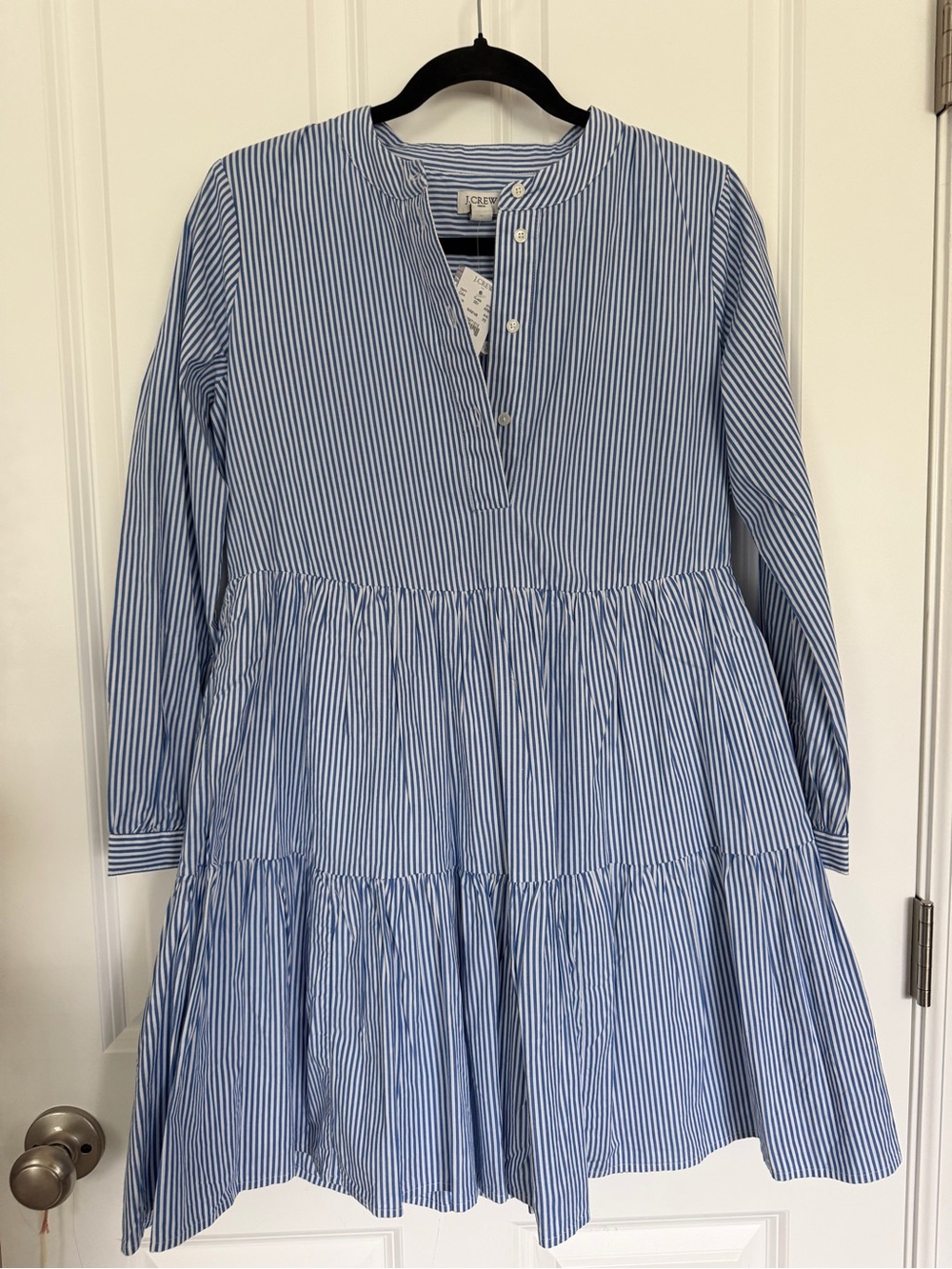 J. Crew Blue and White Striped Button-Up dress